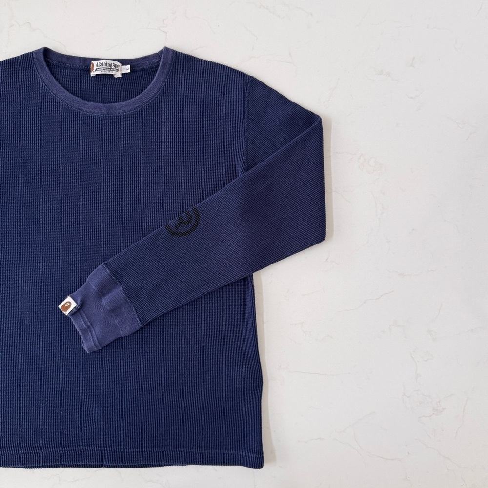 A Bathing Ape Waffle Long Sleeve Tee, L